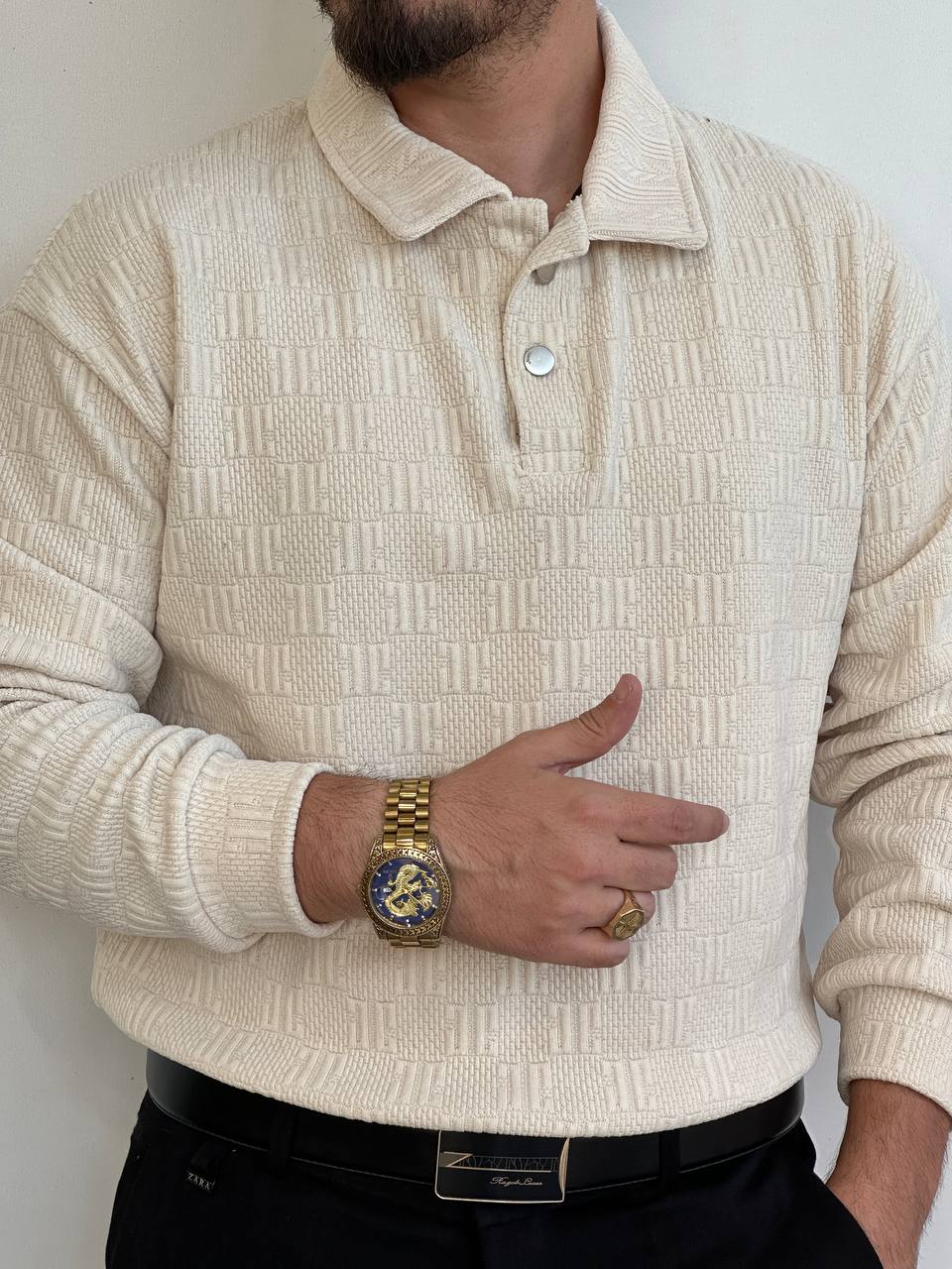 بلوز مخمل دو دکمه